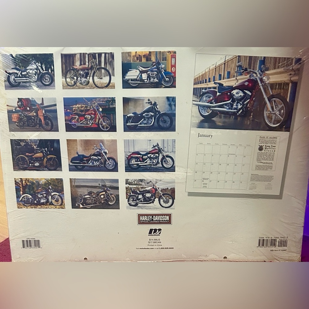 Harley-Davidson 2009 Calendar - Black and White - Picture 2 of 2